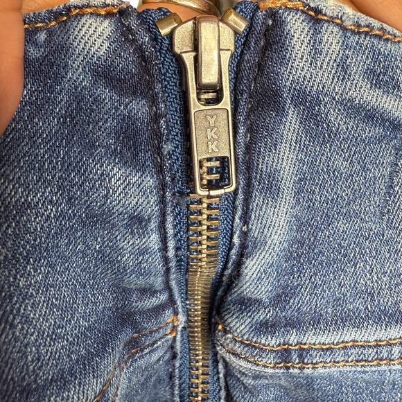 Free People CRVY Mercury Zip Jeans Harper Blue Size 27 Moto Y2K StreetwearDenim - Picture 10 of 15